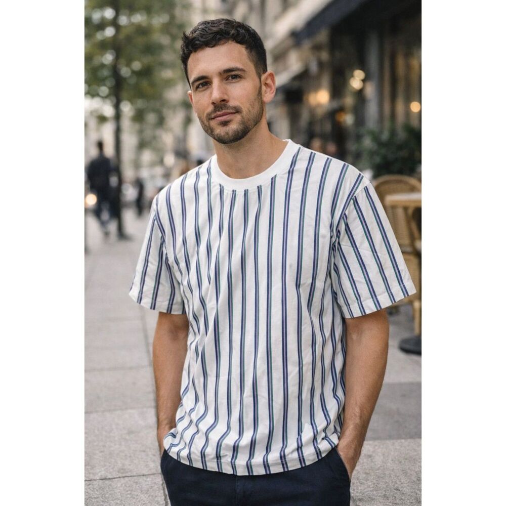 NOAH Striped Crewneck Shirt Large